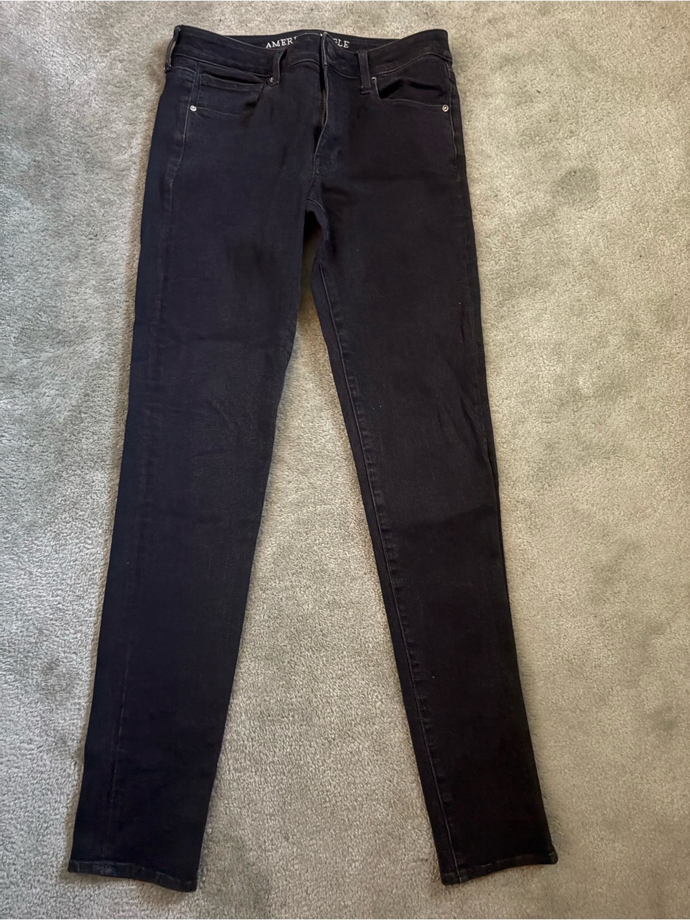 American Eagle Outfitters 360 Super Stretch Black Skinny Jeans - 6 LONG